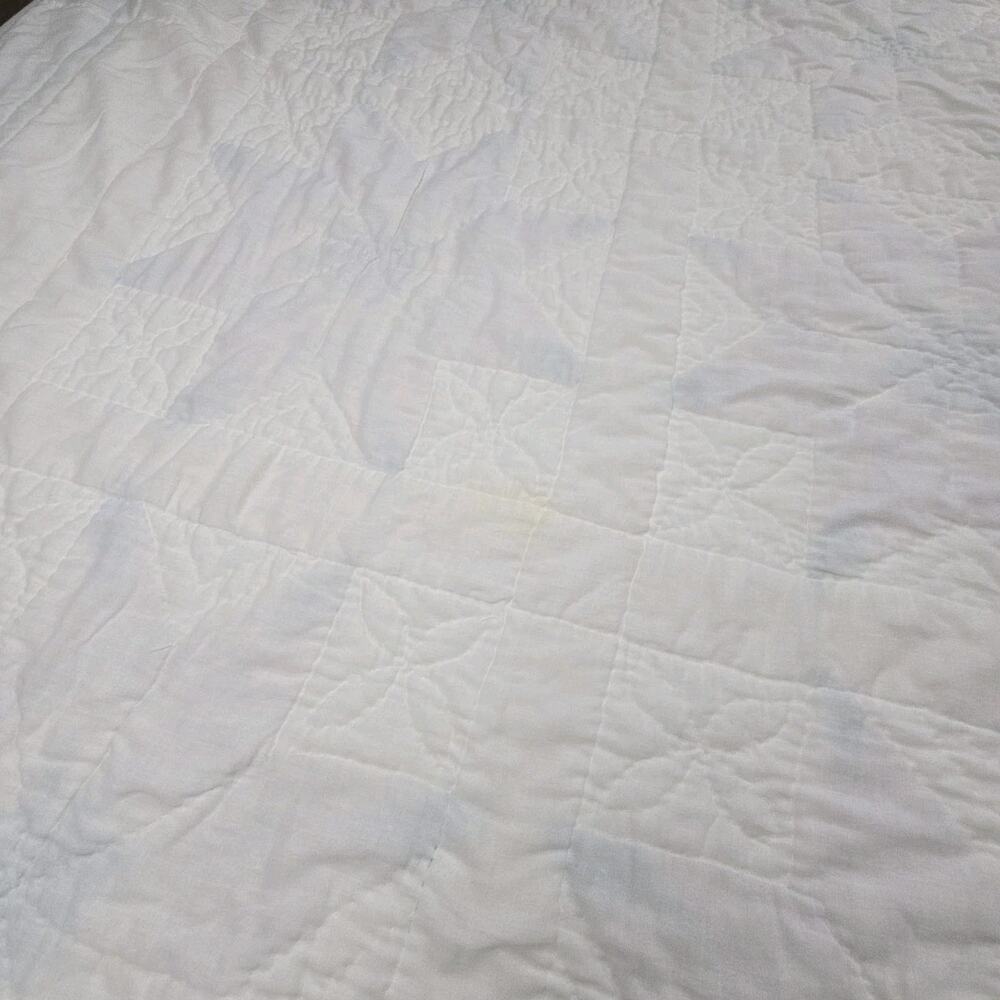 Vintage Lone Star Quilt Patchwork Coverlet 82x82" Cutter READ - Picture 12 of 12